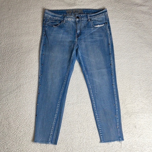 VIP Jeans Denim Studded Side Raw Hem Size 15 / 16 - Picture 7 of 7